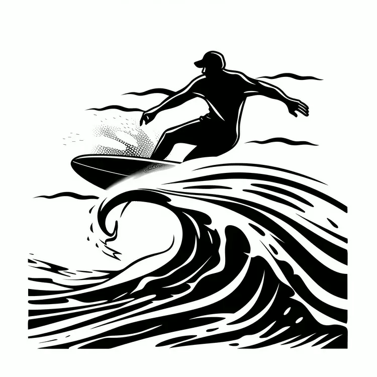 wakeboarder wave summer theme kiteboarder skater
