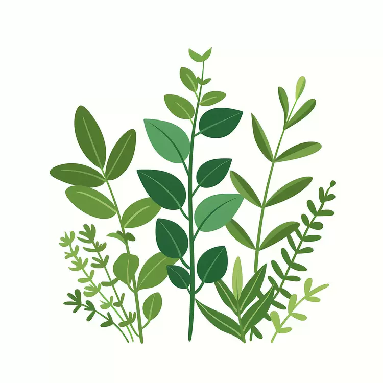 simple outline greenery abstract style artistic impression herbaceous plant