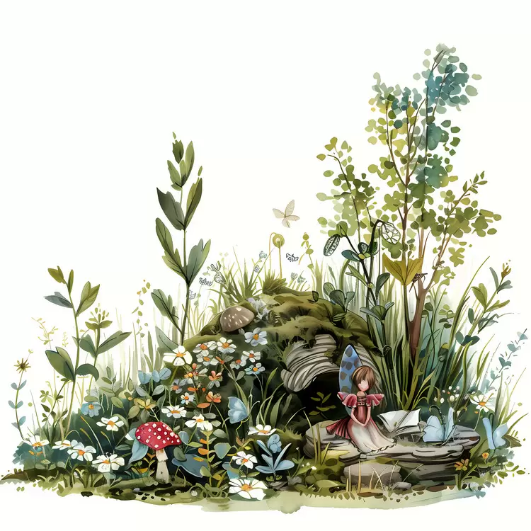 Flowers Dragonfly Butterflies Fish Ferns