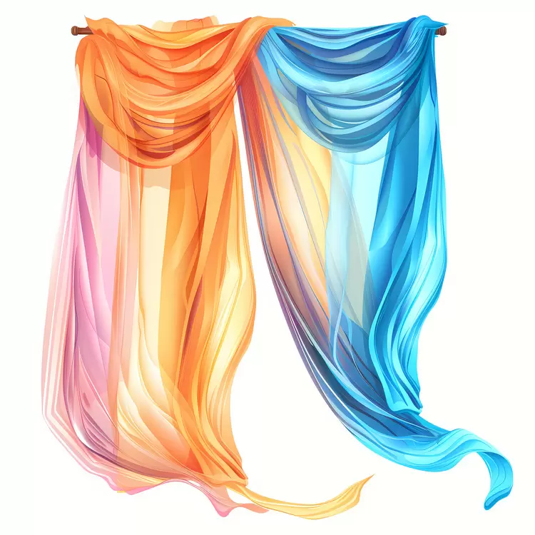 Sheer Pastel Textile Curtains