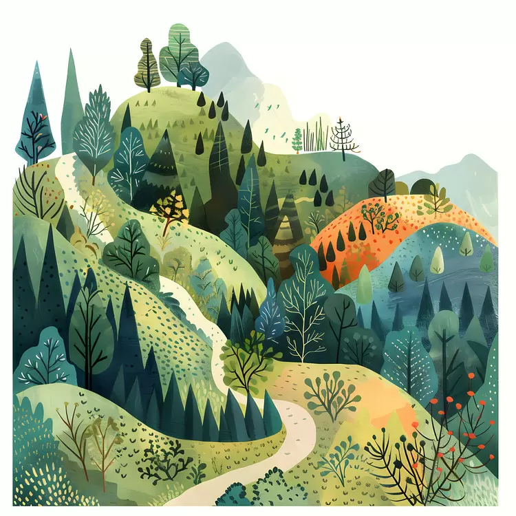 Nature Path Landscape Hillside trails Mountains