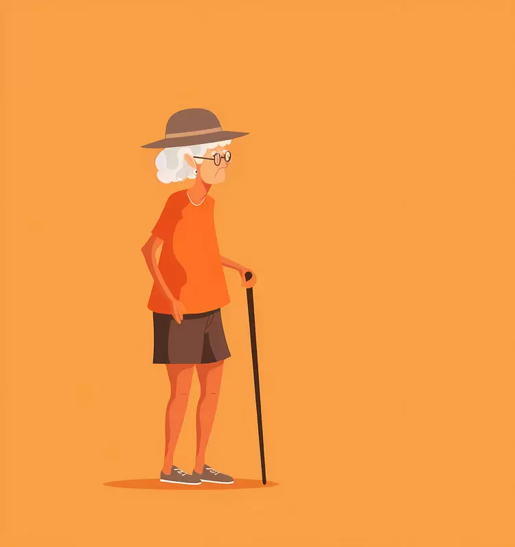 old people aged person senior citizenship elderly woman with cane old age man