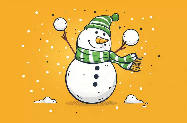 snowman drawing snowball cartoon funny