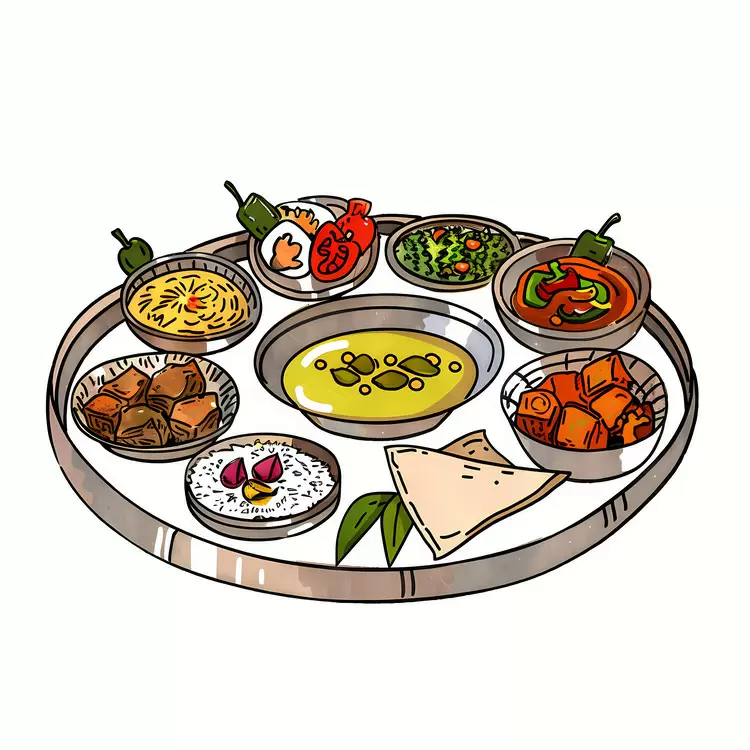 spices Indian food curry 10 Puja Thali