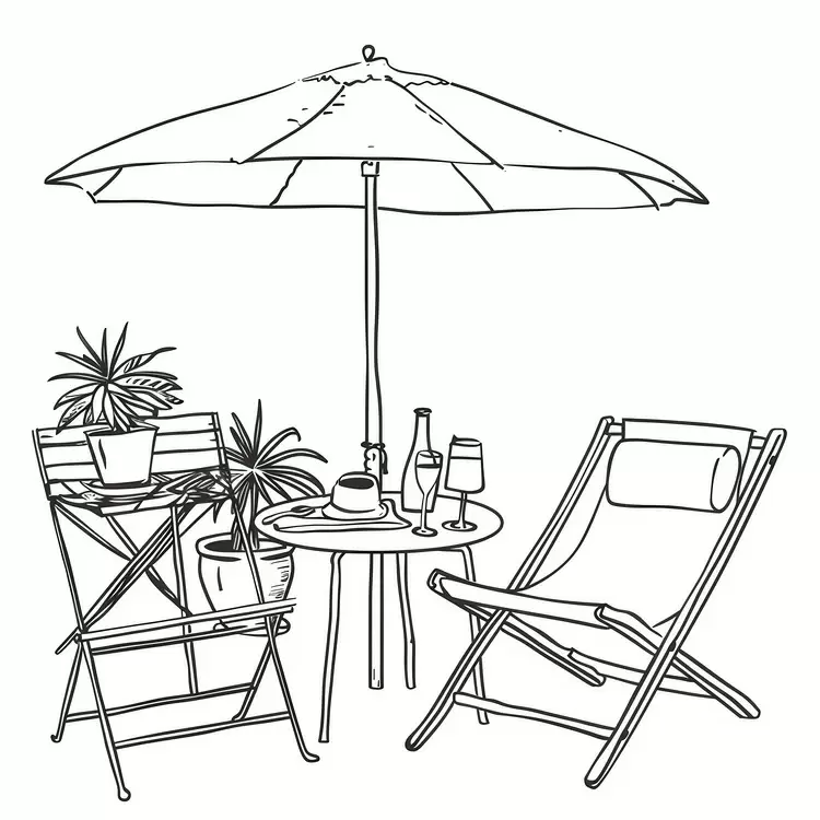 chairs flowers garden table summer