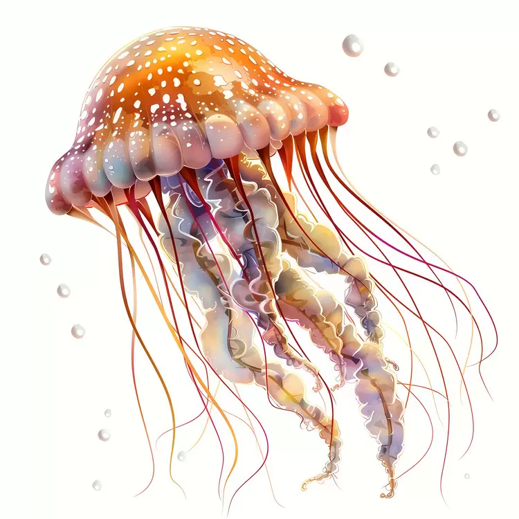 aquatic environment watercolor art aquatic animal underwater Jellyfish