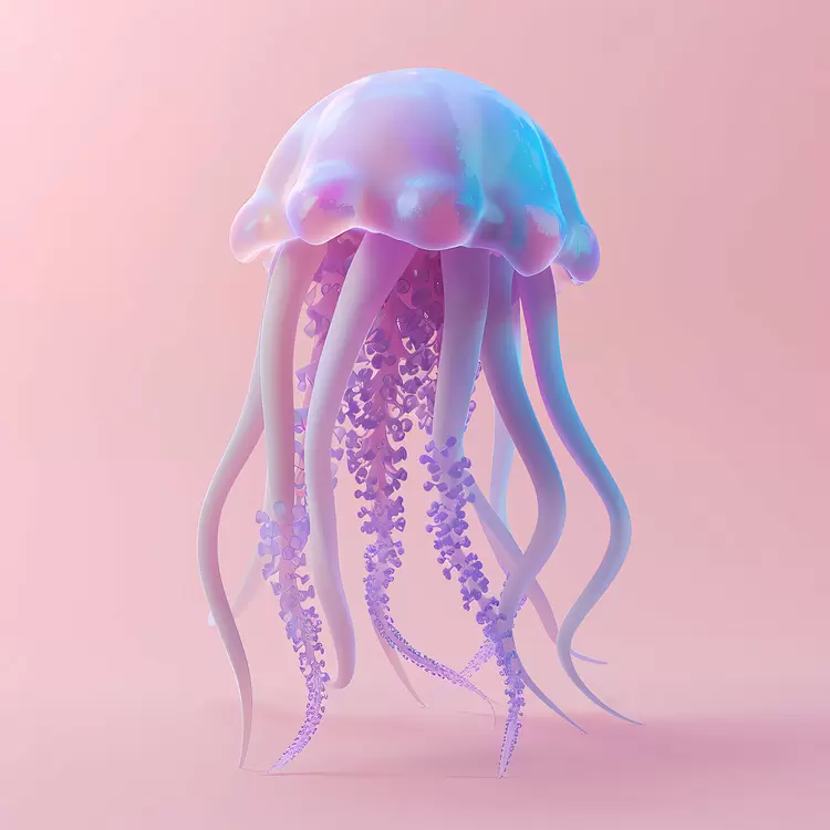 glowing aquatic neon translucent pink