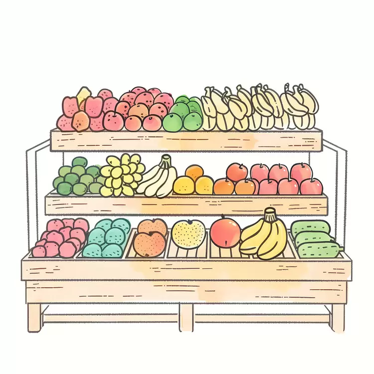 Fresh produce display Bountiful fruit display Healthy snack display