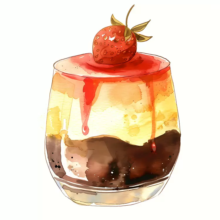 Chocolate Serving Colorful Watercolor Plate
