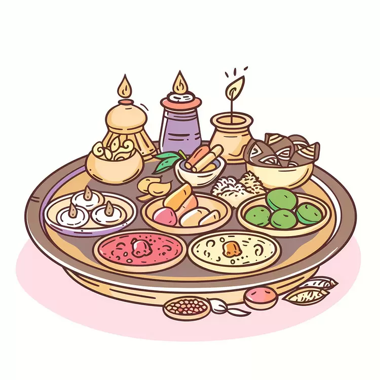 Snacks Vegetarian meal Puja Thali Sweet dish Traditional food