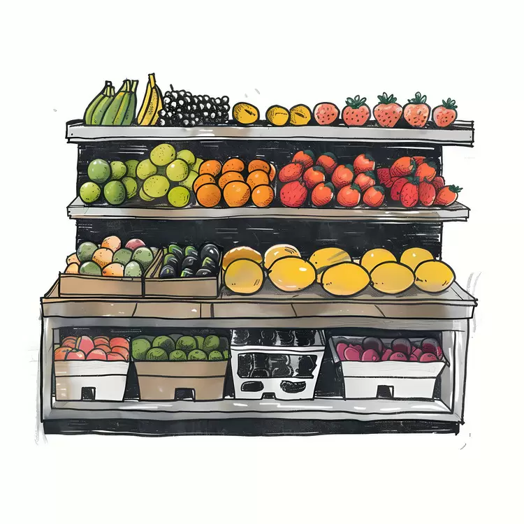 fruits grocery store display bags