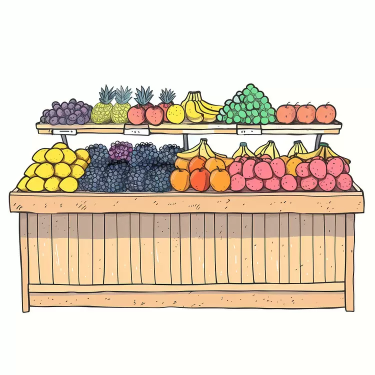 Bunch of fruits Exotic fruits Colorful display Tropical fruits Fruit stand