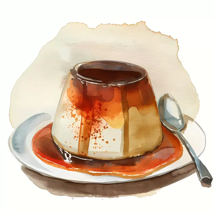 Custard Pudding Sweet Brown White