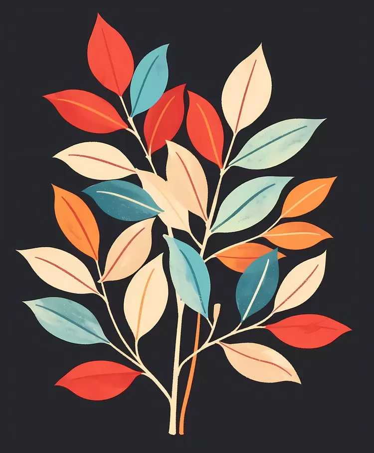 whimsical floral colorful leaves colorful leaves