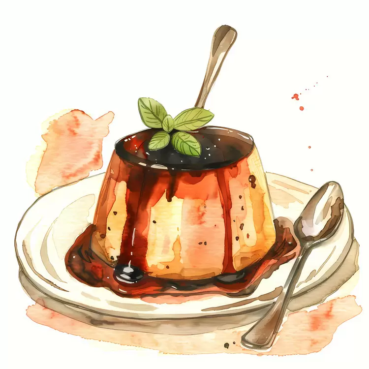 Serving of chocolate pudding for dessert or snack Chocolate pudding with caramel sauce A chocolate pudding dish served on a table A sweet dessert dish made from cocoa and sugar