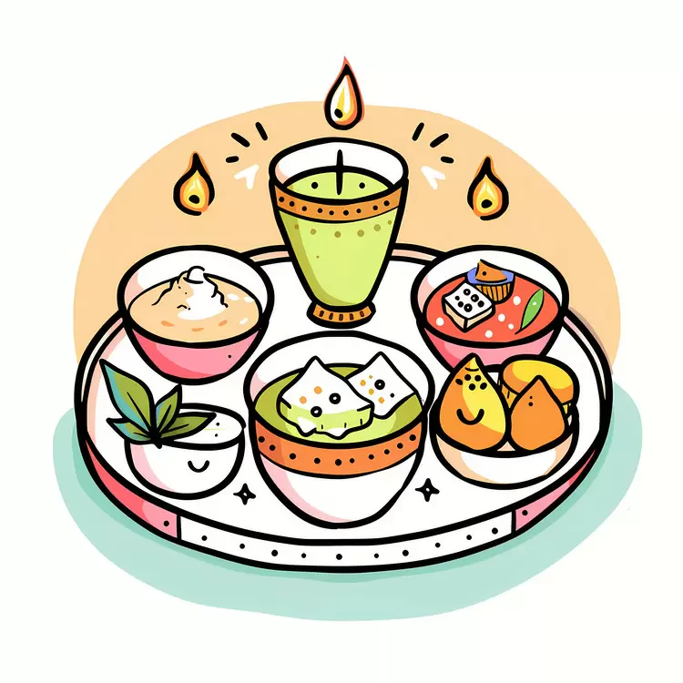 Indian food Hindu festival Lights vector Celebrations Decorations