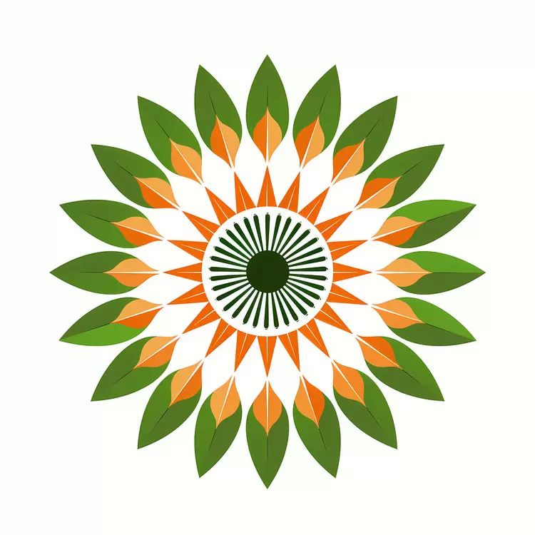 sunburst nature orange and green abstract artistic