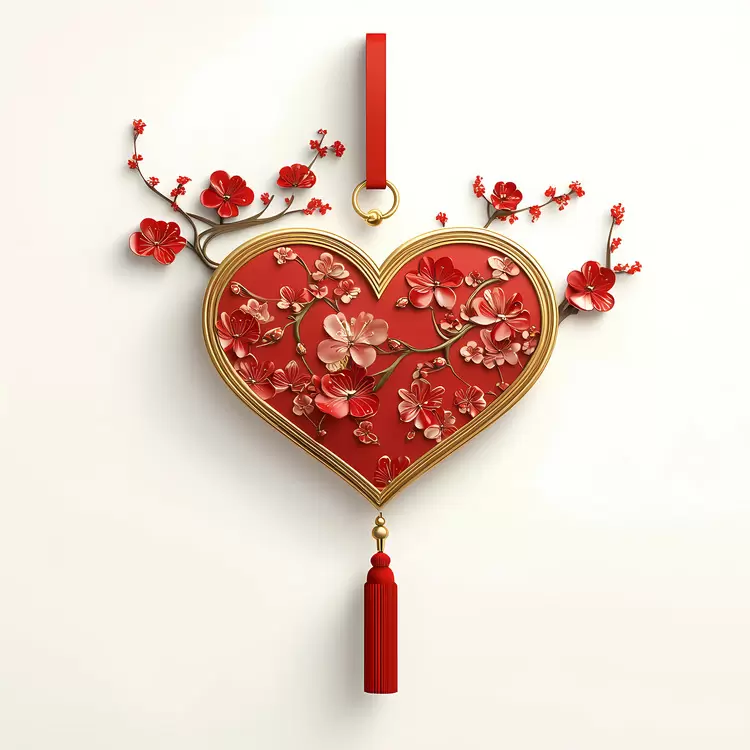 Valentine's Day Floral Bouquet Gold Chinese Valentines Day