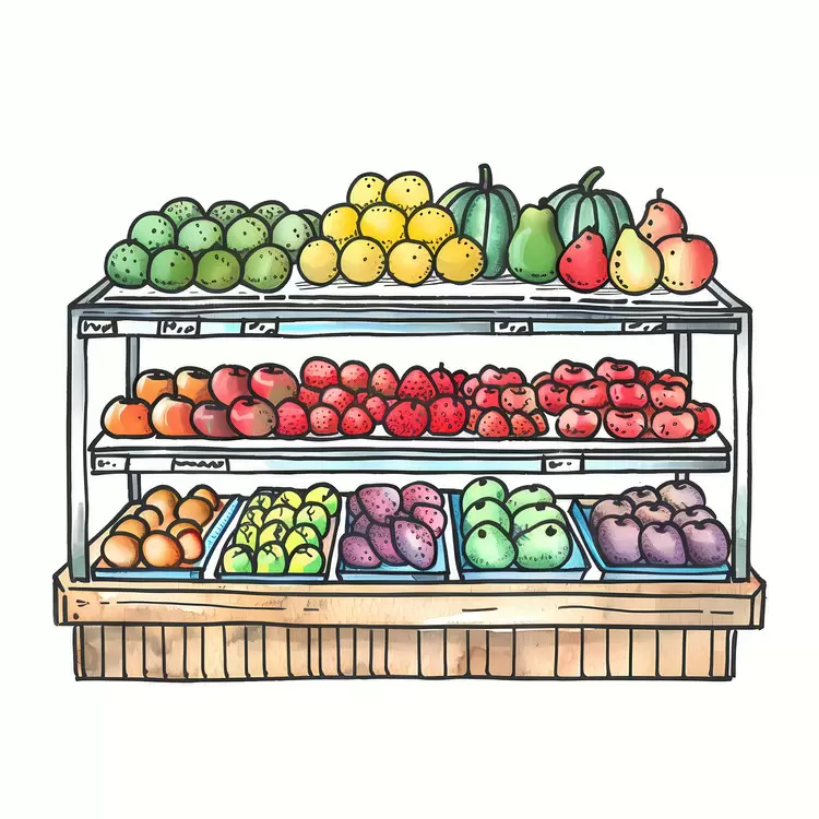 wholesale products food display vegetables colorful fruit stock vector vibrant colors