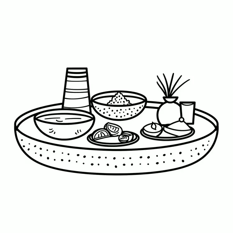 Cooking utensils Vibrant colors Food items Vector illustration Still life