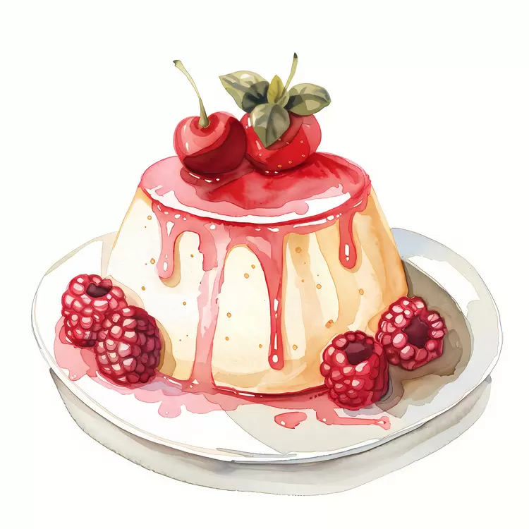 Chocolate Pudding Red berries Melted chocolate Creamy texture