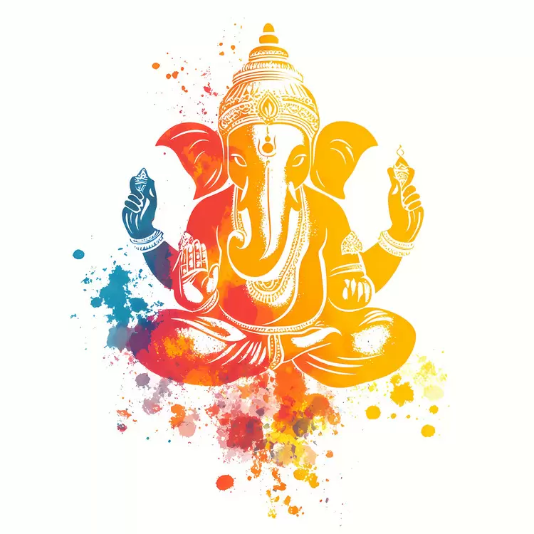 Ganesh Chaturthi Spirituality Paint Colorful Ganesha