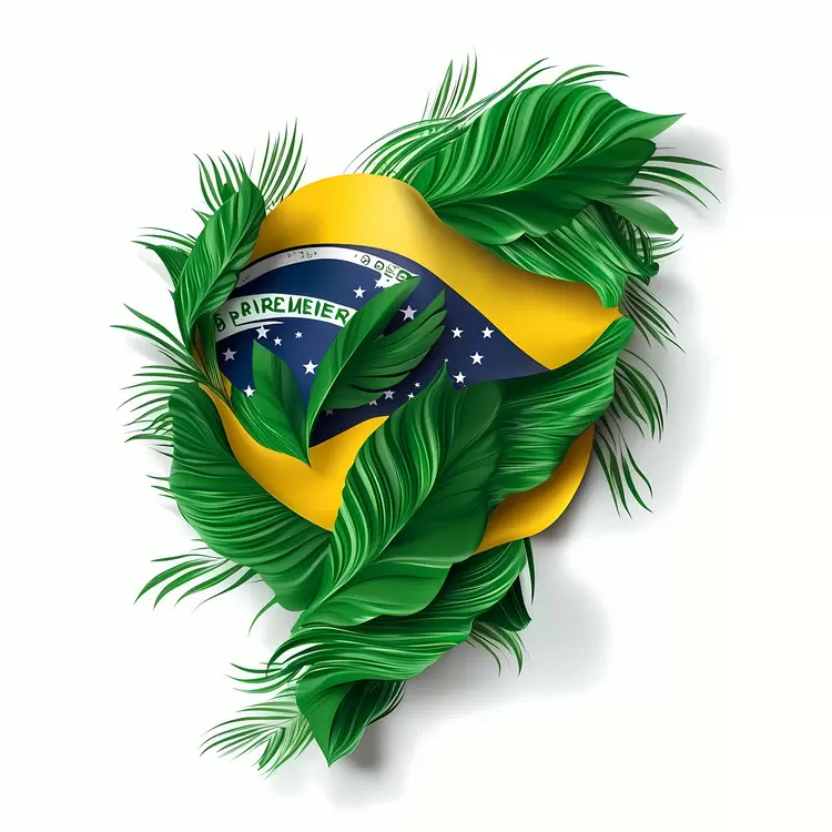 Brazil Independence Day handmade organic brazil flag green leaves