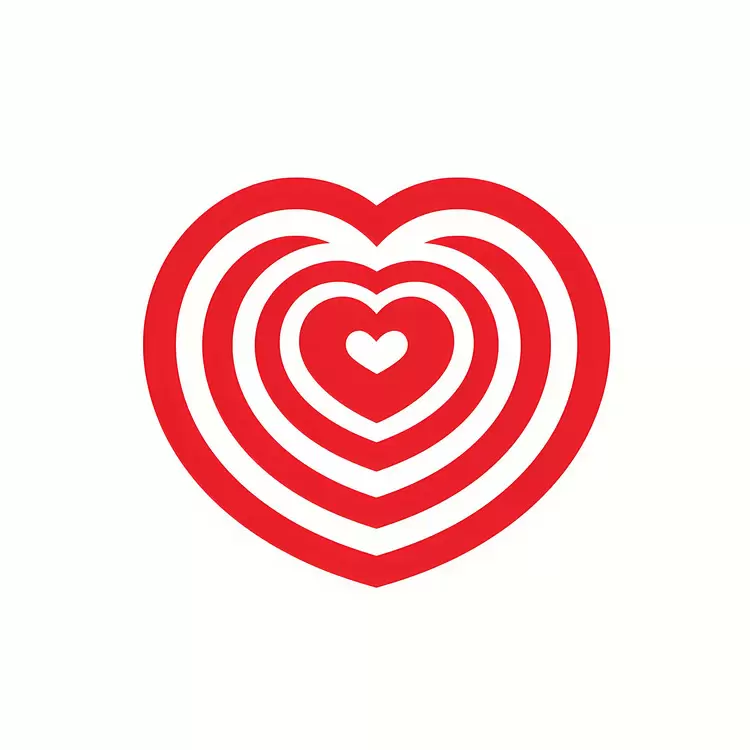 Red heart heart target passion romance symbol