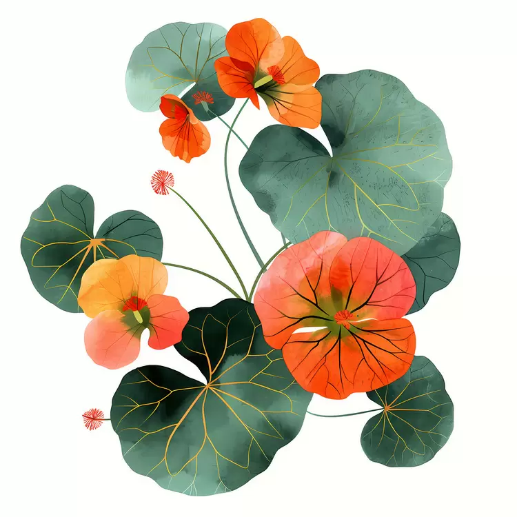 Nasturtium Hue and saturation Leaves Botanical Stem