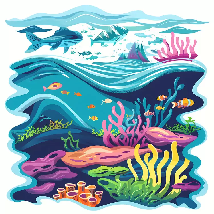 tropical fish Underwater Seascape sea creatures coral