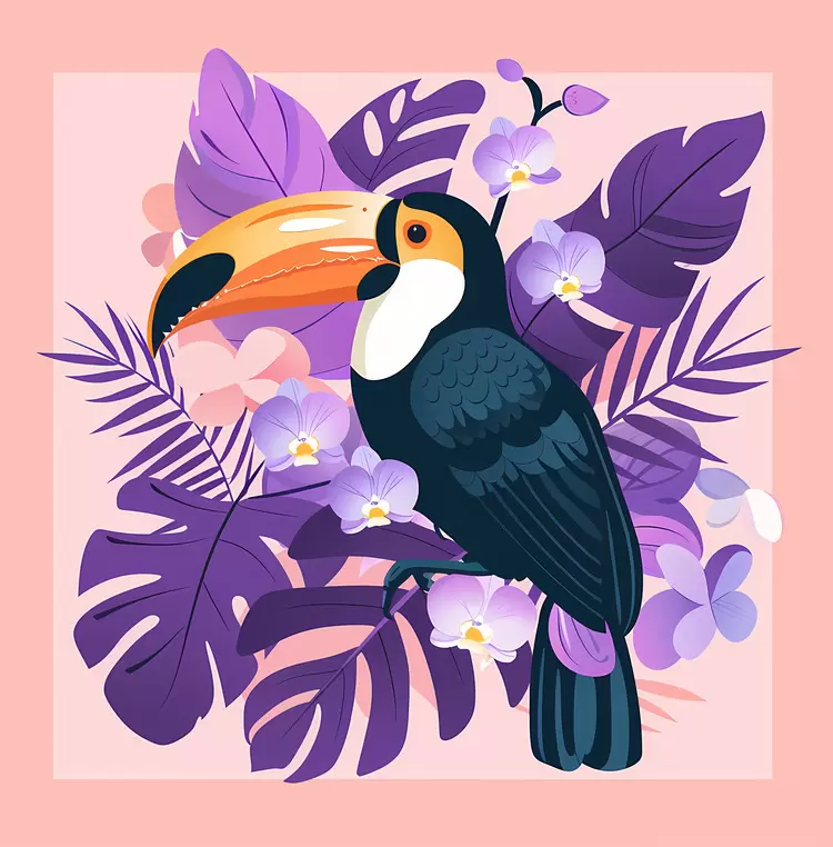 Plants Nature Paintings Pink Background Ornithology