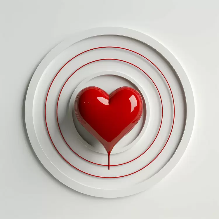 heart target Concentric circles White background