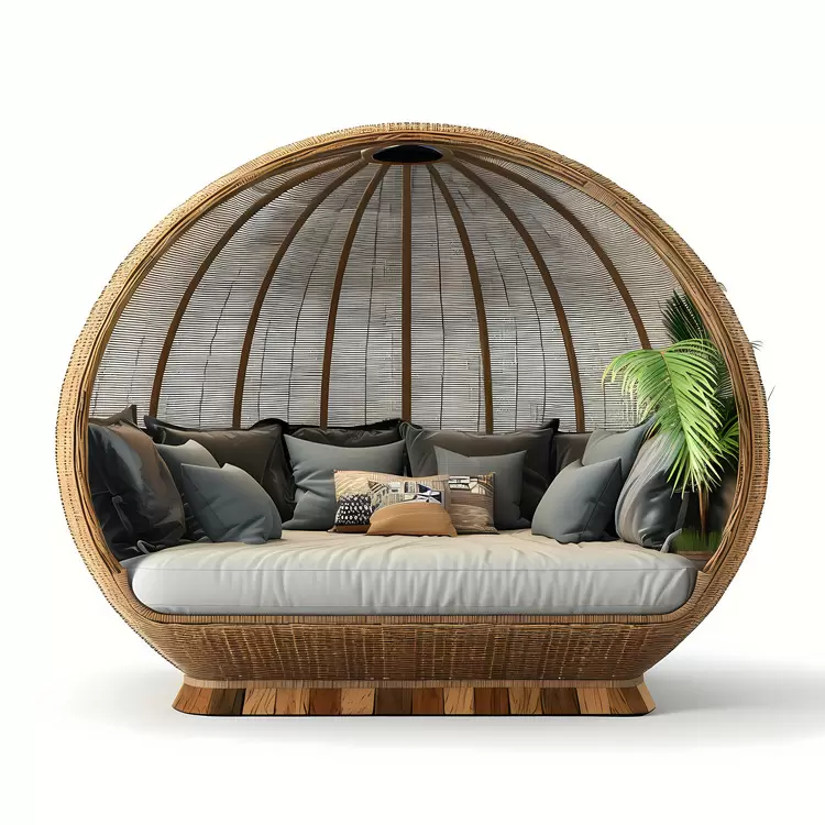 woven furniture bamboo swing natural materials Outdoor Furniture round hammock