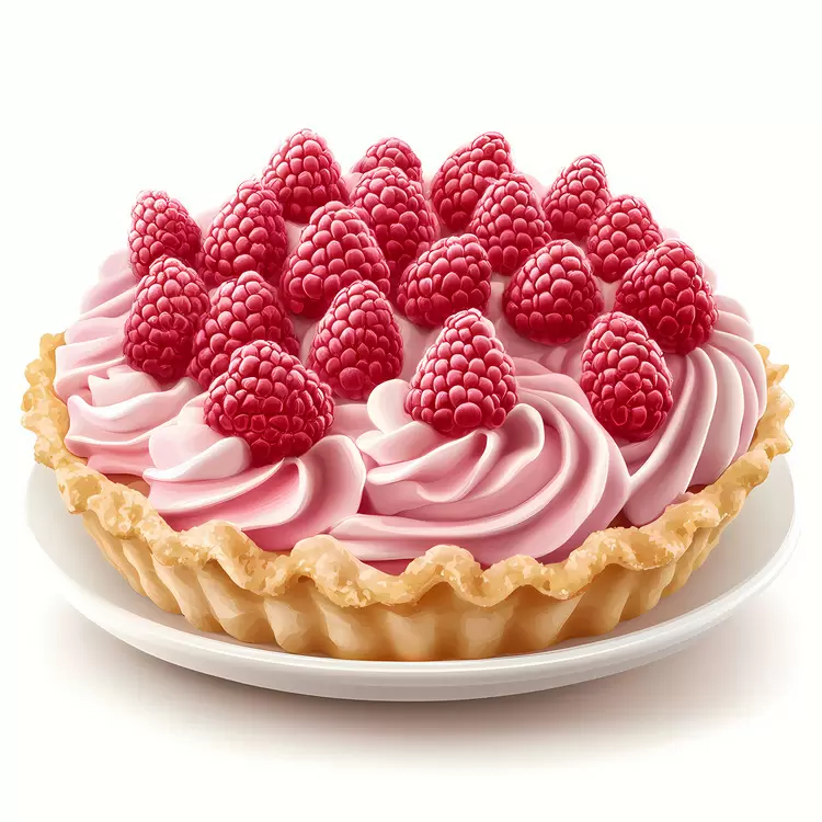 Raspberry Cream Pie pink food topping white plate