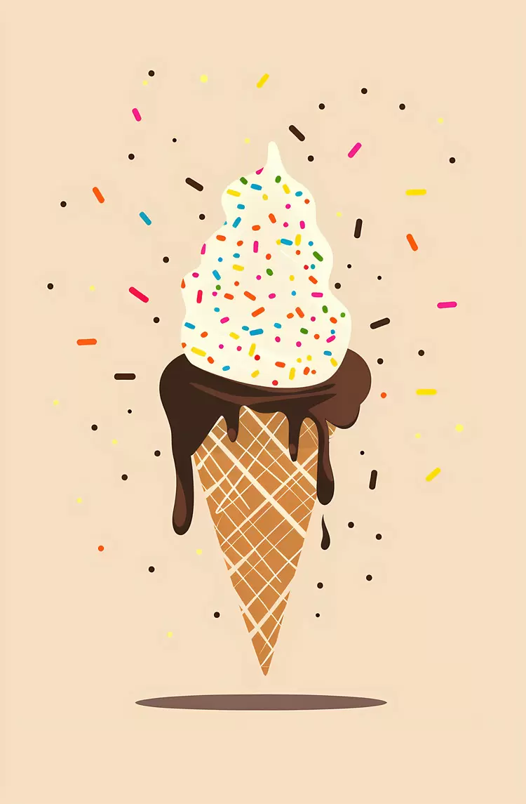 cone ice cream sprinkles RGB colors
