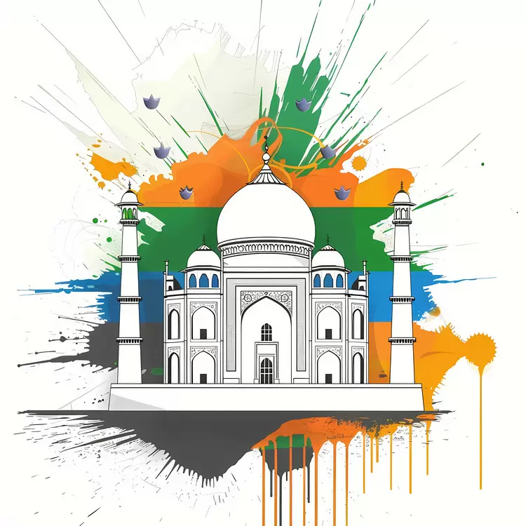 Bold colors Who built the Taj Mahal and why India Cultural landmark Ink splattered