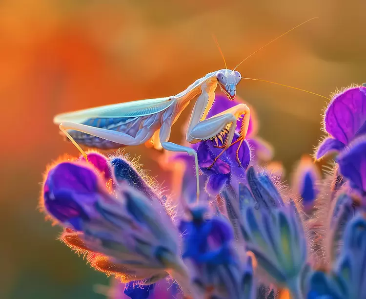 pollination orange mantis natural history purple