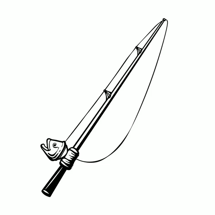 Graphic design of fishing rod Vector   fishing rod Rod for fishing Simple illustration of fishing rod
