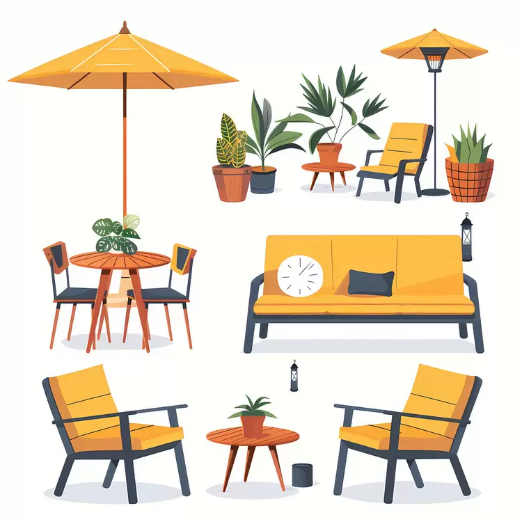 Plant pots Greenery Umbrella Outdoor furniture Patio furniture