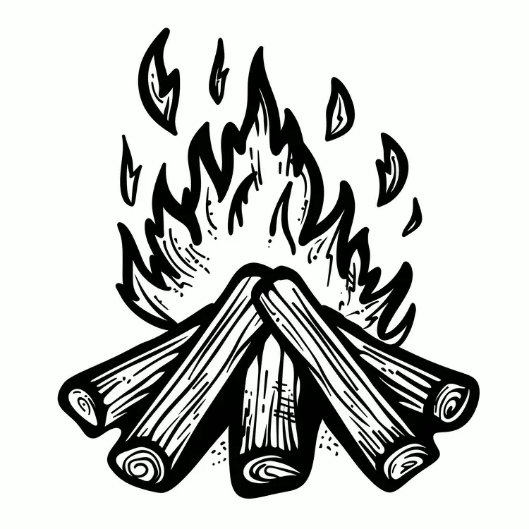 fireplace wood fire flames bonfire coals