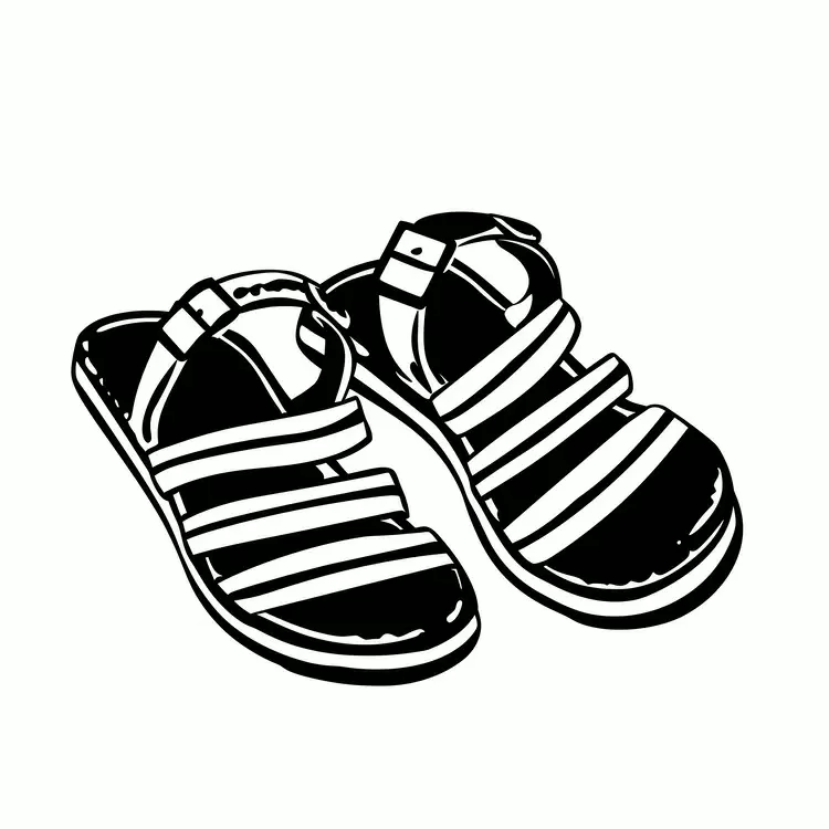 sandals moccasins slippers slides summer theme