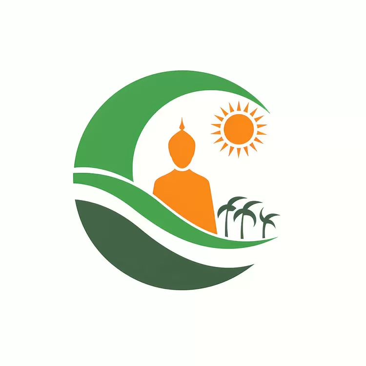 peaceful green logo tranquil yoga Indian Independence Day