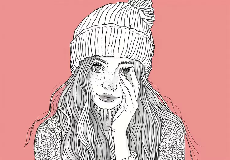 hands pink background outdoor winter girl accessories