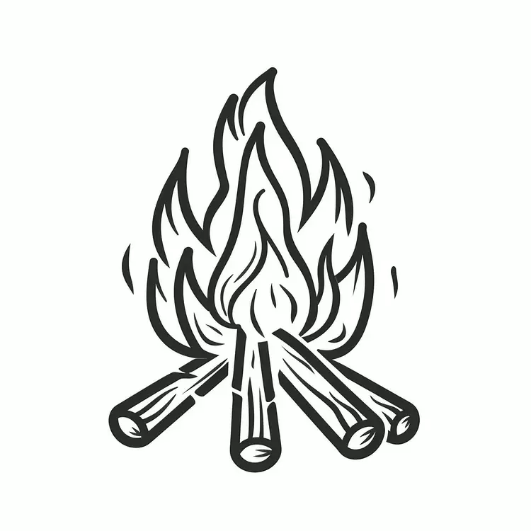 Flames summer theme Smoldering Coals Firewood