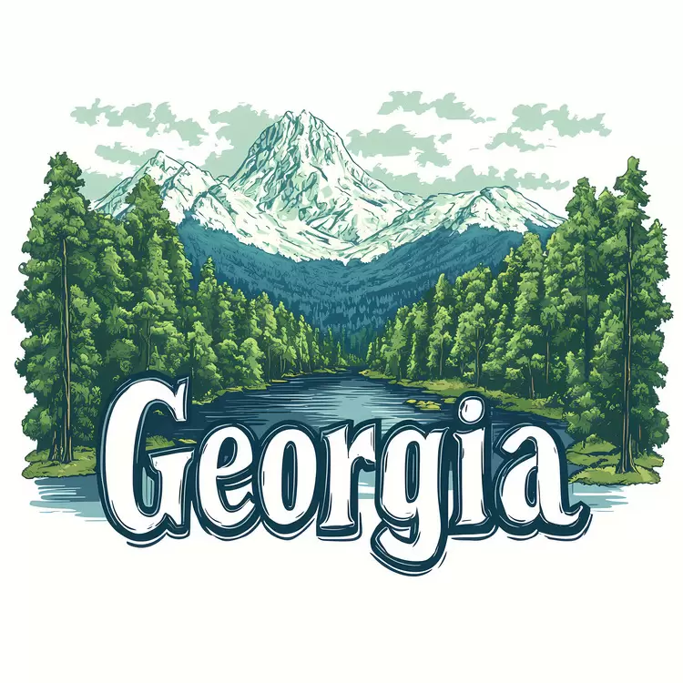 Woods Georgia Nature Riverscape Mountainscape with river