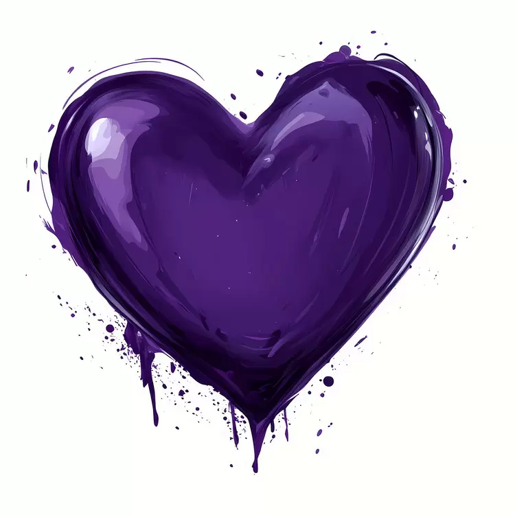 Painting Texture Heart Glossy Luminescent