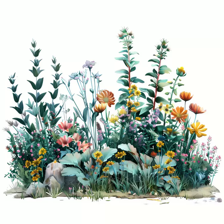 wildlife nature flowers watercolor painting fall