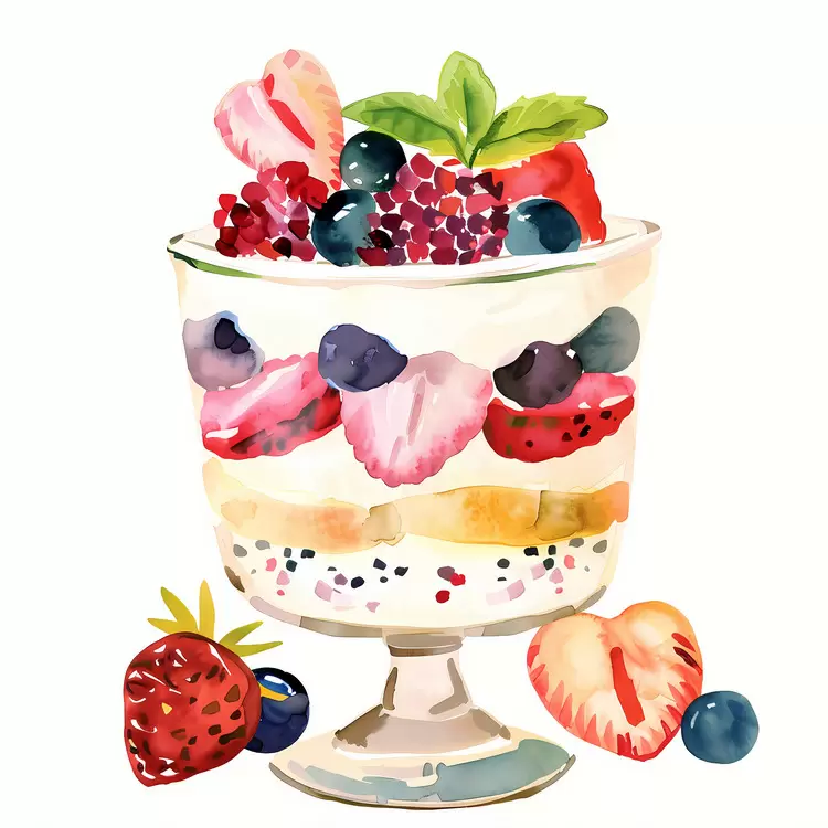 berries and cream summery treat yogurt parfait healthy dessert fruit salad