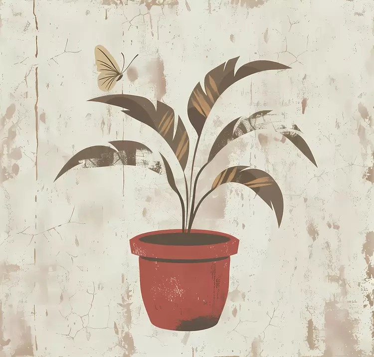 stained grungy insect red pot aged