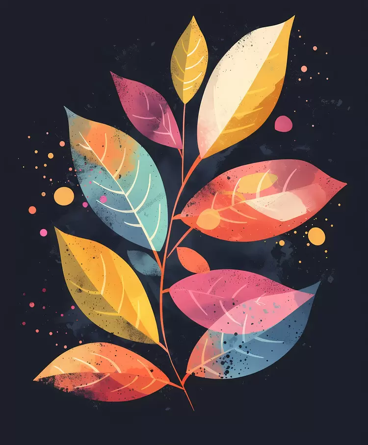 artwork color palette abstract colorful plants
